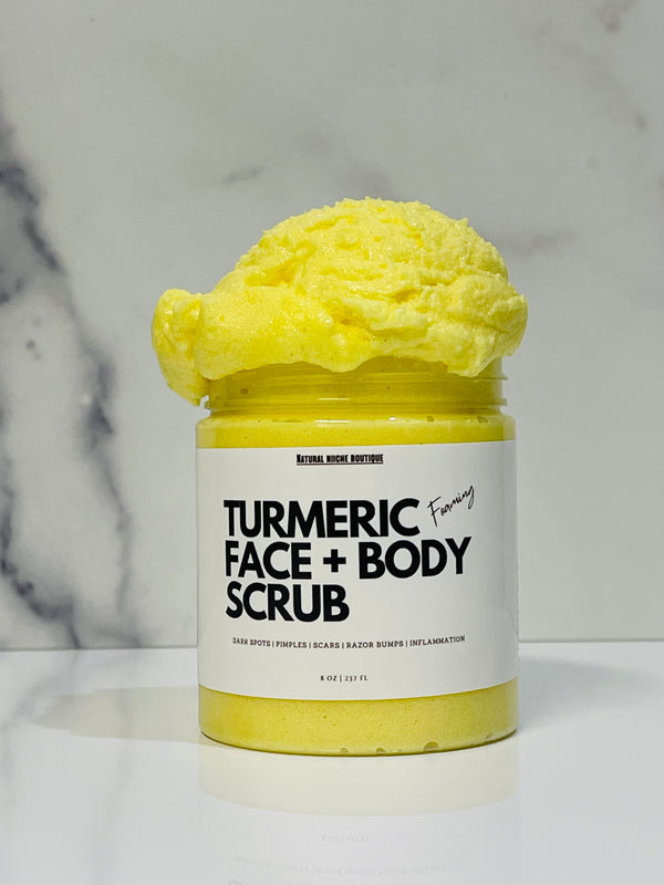 FOAMING TURMERIC FACE+BODY SCRUB